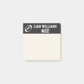 Custom Football Player Name & Number Black Trendy  Post-it® Notes (Voorkant)