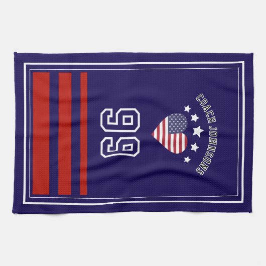 Custom Football Player,Personalized Sports Towel | Theedoek (Horizontaal)