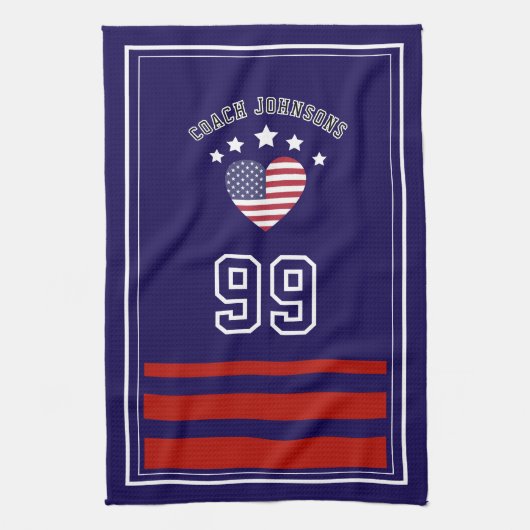 Custom Football Player,Personalized Sports Towel | Theedoek (Verticaal)