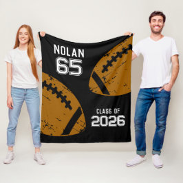 Custom Football Senior Player Number Class of Fleece Deken