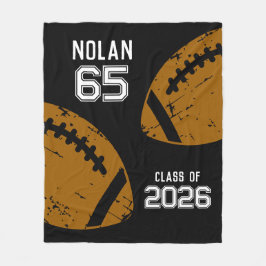 Custom Football Senior Player Number Class of Fleece Deken