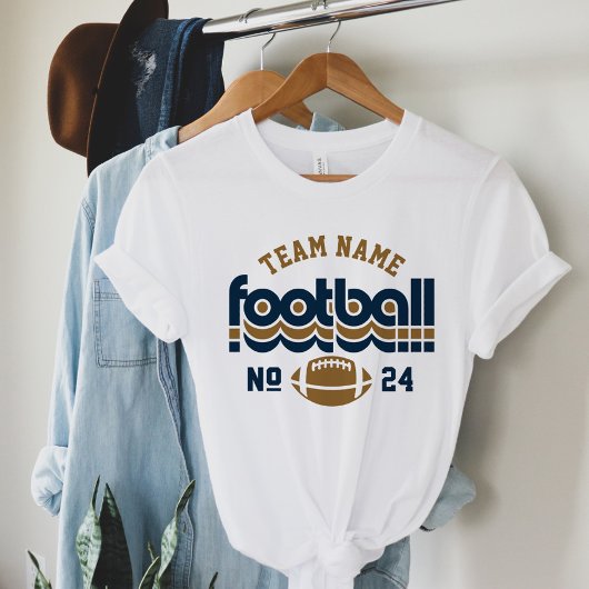 Custom Football Team Blauw en Bruin Vrouwen Tri-Blend Shirt