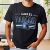 Custom Football Team Blauw en Zwart Mannen T-shirt