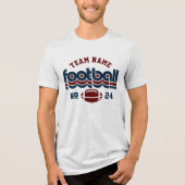 Custom Football Team Donkerrood en Blauw Mannen Tri-Blend Shirt (Voorkant)