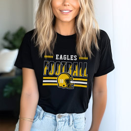 Custom Football Team Geel en Zwart Vrouwen Tri-Blend Shirt