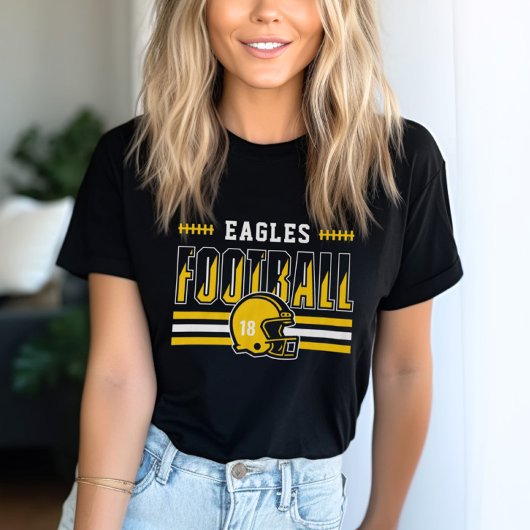 Custom Football Team Geel en Zwart Vrouwen Tri-Blend Shirt