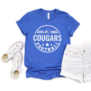 Custom Football Team met Speler Naam Nummer Blauw Tri-Blend Shirt