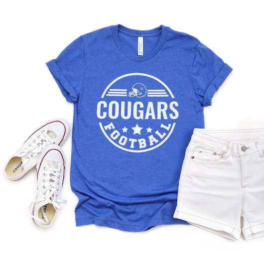 Custom Football Team met Speler Naam Nummer Blauw Tri-Blend Shirt