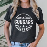 Custom Football Team met Speler Naam Nummer Zwart Tri-Blend Shirt<br><div class="desc">T-shirt met Footballs voor- en achterzijde - in zwart weergegeven Design heeft een stijlvolle ronde logo met footballs helm,  sterretjes en strepen. Personaliseer met de naam van het football team van uw speler,  het rugnummer en de achternaam. Een footballs accent op de rug.</div>