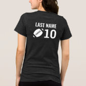 Custom Football Team met Speler Naam Nummer Zwart Tri-Blend Shirt (Achterkant)