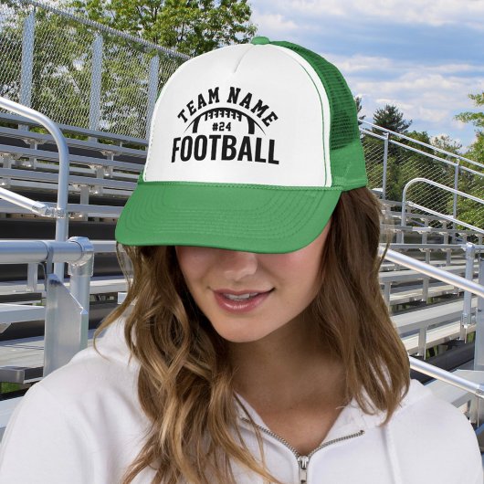 Custom Football Team Naam Groen Trucker Pet