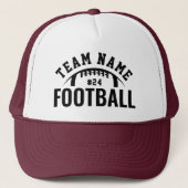 Custom Football Team Naam Maroon Trucker Pet (Voorkant)