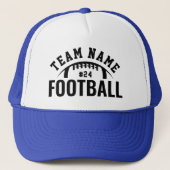 Custom Football Team Naam Royal Blue Trucker Pet (Voorkant)