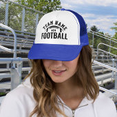 Custom Football Team Naam Royal Blue Trucker Pet