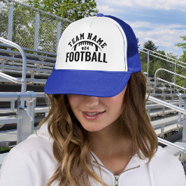 Custom Football Team Naam Royal Blue Trucker Pet