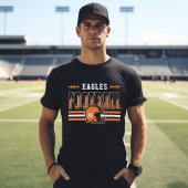 Custom Football Team Oranje en Zwarte Mannen T-shirt