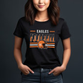 Custom Football Team Oranje en Zwarte Vrouwen Tri-Blend Shirt