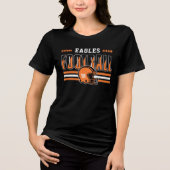 Custom Football Team Oranje en Zwarte Vrouwen Tri-Blend Shirt (Voorkant)