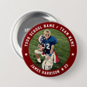 Custom Football Team Photo Ronde Button 7,6 Cm (Voorkant /achterkant)