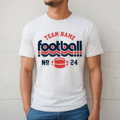Custom Football Team Rood Wit en Blauw Mannen Tri-Blend Shirt