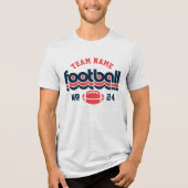Custom Football Team Rood Wit en Blauw Mannen Tri-Blend Shirt (Voorkant)