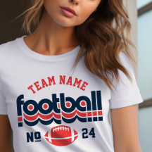 Custom Football Team Rood Wit en Blauw Vrouwen