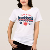 Custom Football Team Rood Wit en Blauw Vrouwen Tri-Blend Shirt (Voorkant)