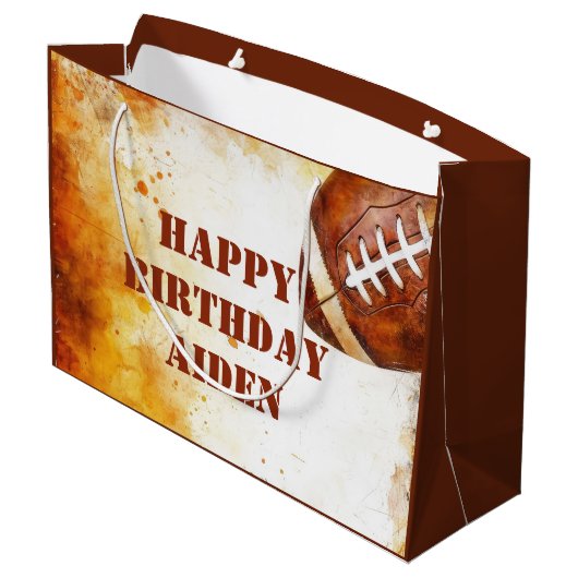 Custom Football Theme Party Groot Cadeauzakje (Achterkant Gekanteld)