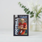 Custom Football Trading Card, Blue Power Player Contactkaartje (Staand voorkant)