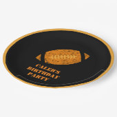 Custom Football Verjaardag Zwart en Goud Papieren Bordje (Gekanteld)