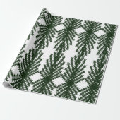 Custom Forest Green Pine Tree Abstract Pattern Cadeaupapier (Uitgerold)