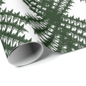 Custom Forest Green Pine Tree Abstract Pattern Cadeaupapier (Rol Hoek)