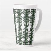 Custom Forest Green Pine Tree Abstract Pattern Latte Mok (Rechterhoek)