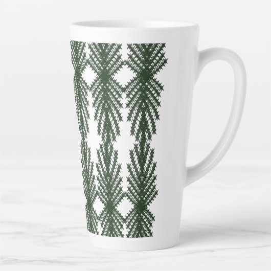 Custom Forest Green Pine Tree Abstract Pattern Latte Mok (Rechts)