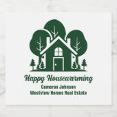 Custom Forest Real Estate Company Marketing Sparkling Wijnetiket (Enkel label)