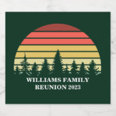 Custom Forest Sunset Family Reunion Party Sparkling Wijnetiket (Enkel label)