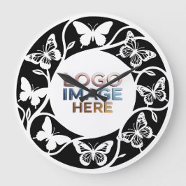 Custom Forest white Butterfly Wall Clock Ronde Klok