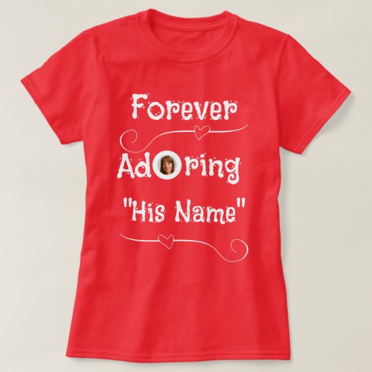 Custom Forever Adoring Hem Valentijnsdag Hearts T-shirt (Design voorkant)