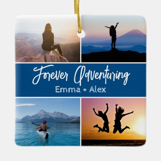 Custom Forever Adventuring 8 Fotocollage Keramisch Ornament (Voorkant)
