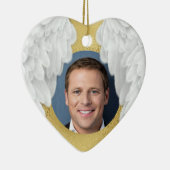Custom Forever Angel Wings Photo Memorial Keramisch Ornament (Rechts)