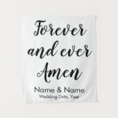 Custom Forever en Ever Amen gepersonaliseerde brui Wandkleed (Voorkant)