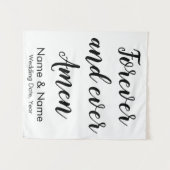 Custom Forever en Ever Amen gepersonaliseerde brui Wandkleed (Voorkant (horizontaal))