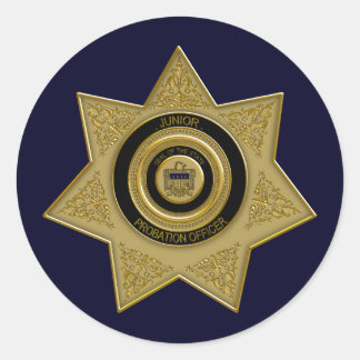 Custom-FORSCHLER-Probation Officer Gold Badge Ronde Sticker