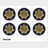 Custom-FORSCHLER-Probation Officer Gold Badge Ronde Sticker (Vel)