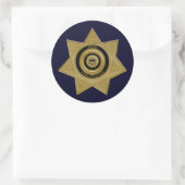 Custom-FORSCHLER-Probation Officer Gold Badge Ronde Sticker (Tas)