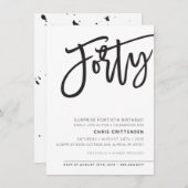 CUSTOM FORTY modern verjaardagsfeestje voor Chris Kaart (Voorkant / Achterkant)