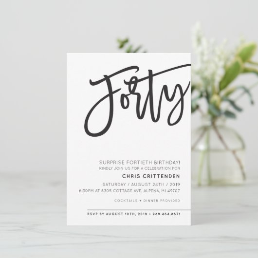 CUSTOM FORTY modern verjaardagsfeestje voor Chris Kaart (Staand voorkant)