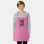 Custom Foto Afbeelding Logo Hier Schattige Roze Ki Schort (Gedragen)