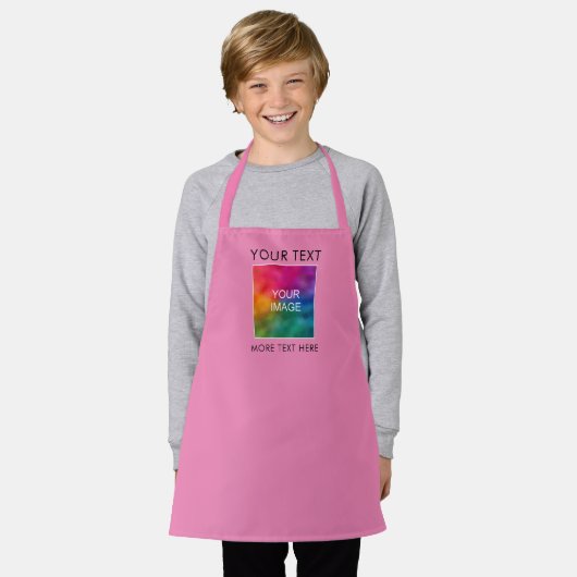 Custom Foto Afbeelding Logo Hier Schattige Roze Ki Schort (Gedragen)