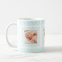 Custom Foto Blauw Patroon Moederdag Moeder Mama